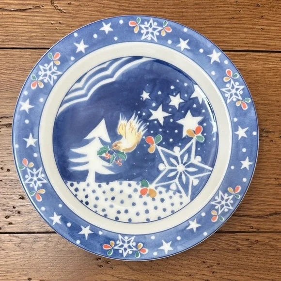 Epoch by Noritake Mr Snowman Blue and White Holiday Plate Set - Picture 8 of 10